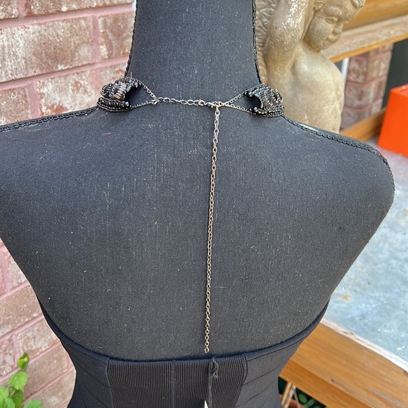 Sky Bandage Black Mini Dress with Jeweled Halter Neck Size S - Picture 12 of 12